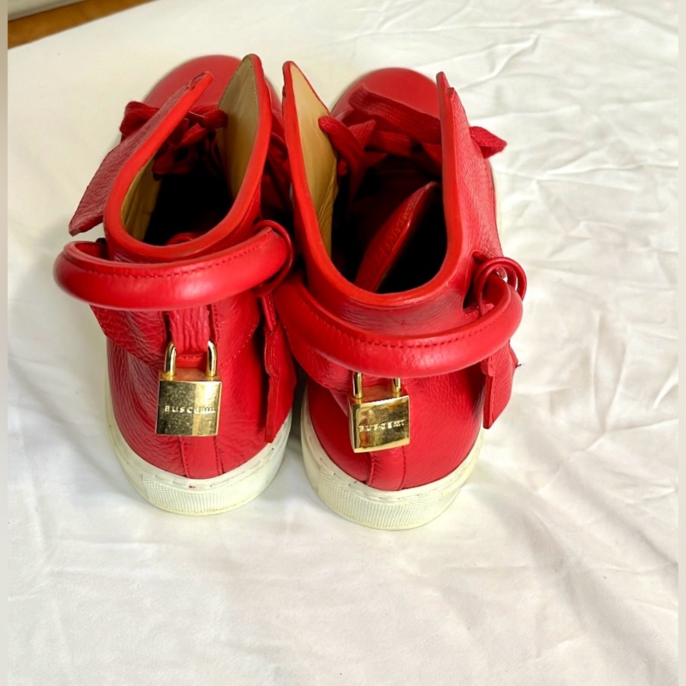 Buscemi Red Kids Sneakers with Gold Accents